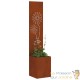 Jardinière avec panneau décoration pissenlit 32 x 32 x 150 cm - Acier Corten