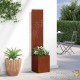 Jardinière avec panneau décoration pissenlit 32 x 32 x 150 cm - Acier Corten