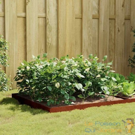 Jardinière carrée en acier Corten 100x100x18.5 cm – Design Industriel