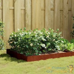 Jardinière carrée en acier Corten 100x100x26 cm – Durable & Robuste