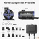 Pompe De Bassin De Jardin 8000 l/h 80 W - Refoulement 8 Mètres Max
