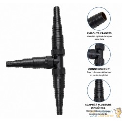 Raccord en T Triple Embout Étagé - Ø 20/25/32/40 mm - avec Joints