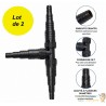 Lot de 2 Raccords en T Triple Embout Étagé - Ø 20/25/32/40 mm