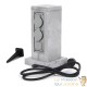 Multiprise de Jardin Quadruple 4 Prises - Aspect Colonne Granit Gris IP44 avec Piquet