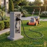 Multiprise de Jardin Quadruple 4 Prises Design Colonne Granit IP44 avec Minuterie Câble 1,5m
