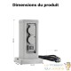 Multiprise de Jardin Quadruple 4 Prises Design Colonne Granit IP44 avec Minuterie Câble 1,5m