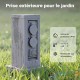 Multiprise de Jardin Quadruple 4 Prises Design Colonne Granit IP44 avec Minuterie Câble 1,5m