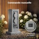 Multiprise de Jardin Quadruple 4 Prises Design Colonne Granit IP44 avec Minuterie Câble 1,5m