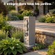 Multiprise de Jardin Quadruple 4 Prises Design Colonne Granit IP44 avec Minuterie Câble 1,5m