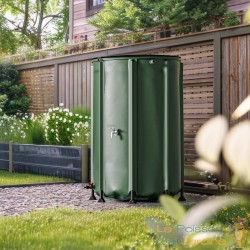 Récupérateur Eau de Pluie Pliable 500L Citerne Souple PVC avec Robinet et Couvercle