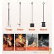 Range-Bûches d'Intérieur 2 Niveaux avec 4 Outils de Cheminée Acier 181kg