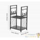 Range-Bûches d'Intérieur 2 Niveaux avec 4 Outils de Cheminée Acier 181kg