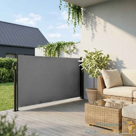 Auvent Latéral Rétractable 100 x 500 cm Brise-Vue Anthracite Terrasse Balcon