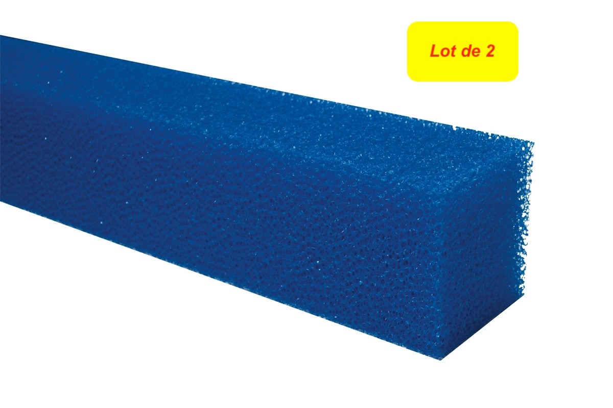 Lot de 2 Mousses de Filtration Bassin 100 x 10 x 10 cm Maille Large