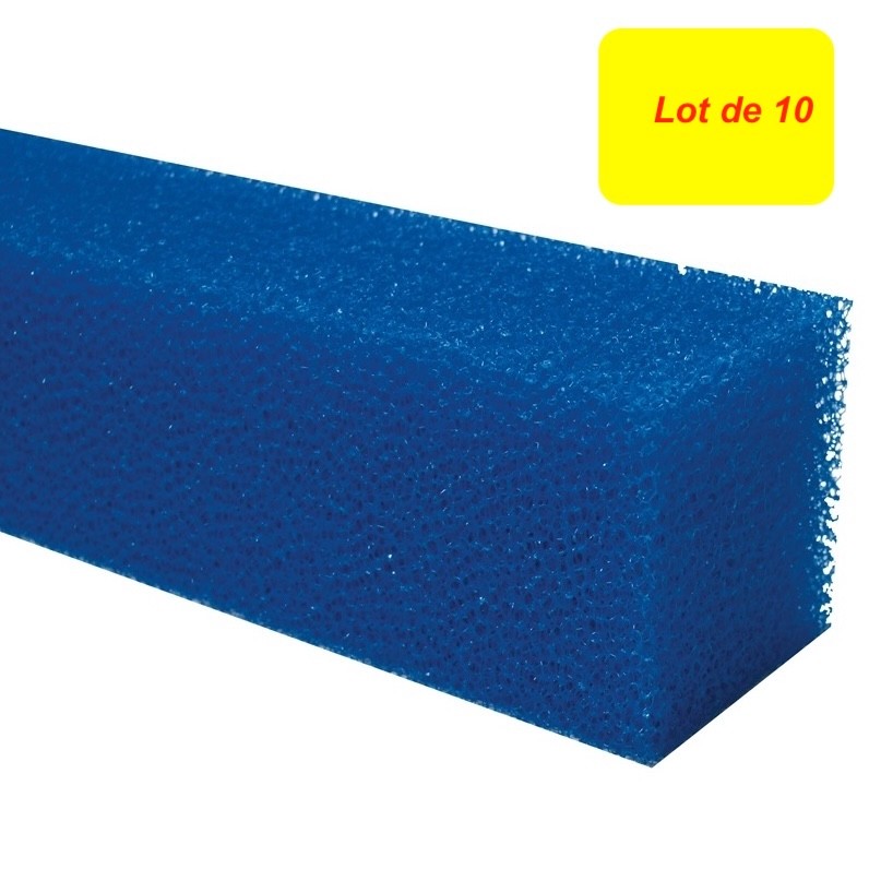 Lot de 10 Mousses de Filtration Bassin 100 x 10 x 10 cm Maille Large