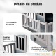 Niche pour Chien Maison de Luxe XL Bois Grise avec Terrasse et Toit Bitumé