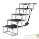 Escalier Pliable pour Chien 5 Marches Aluminium 120 x 43 cm Charge 68kg