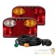 Kit Feux Arrière pour Remorque 5 Fonctions 12V Câble 5m Fiche 13 Broches