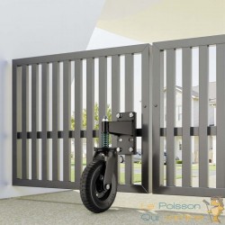 Roulette de Portail Pivotante 360° Diamètre 200 mm Charge 275 kg Acier et Caoutchouc