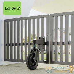 Lot de 2 Roulettes de Portail Pivotantes 360° Diamètre 200 mm Charge 275 kg