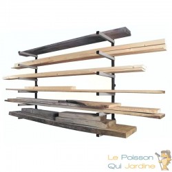 Étagère Murale Charge Lourde 6 Niveaux Rack Cantilever Bois et Tubes 300 kg