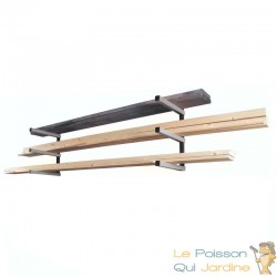 Étagère Murale Charge Lourde 3 Niveaux Rack Cantilever Bois et Tubes 150 kg