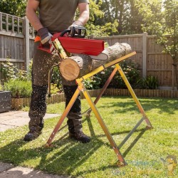 Chevalet De Sciage Tronçonnage avec guide Pour Bûches, 4 Pieds, Stable