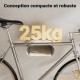 2 Supports Muraux Vélo Blanc Design Charge Max 25 kg avec Sangle de Maintien
