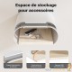 2 Supports Muraux Vélo Blanc Design Charge Max 25 kg avec Sangle de Maintien