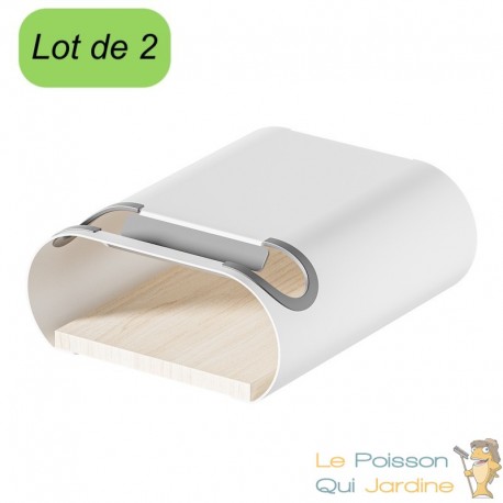 2 Supports Muraux Vélo Blanc Design Charge Max 25 kg avec Sangle de Maintien