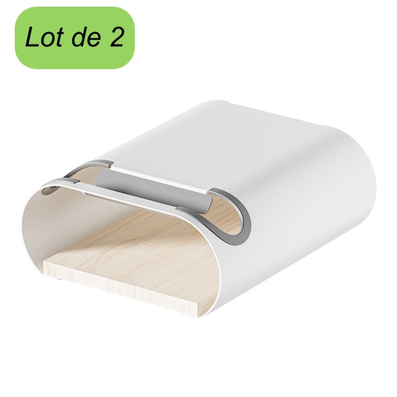 Lot de 2 Supports Muraux Vélo Blancs Design Charge Max 50 kg (25 kg/unité)