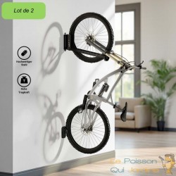 Range-Vélo Mural Pivotant et Télescopique Acier Charge Max 35 kg VAE & VTT