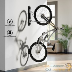 Range-Vélo Mural Rabattable Pivotant Charge Max 35 kg pour VTT & VAE