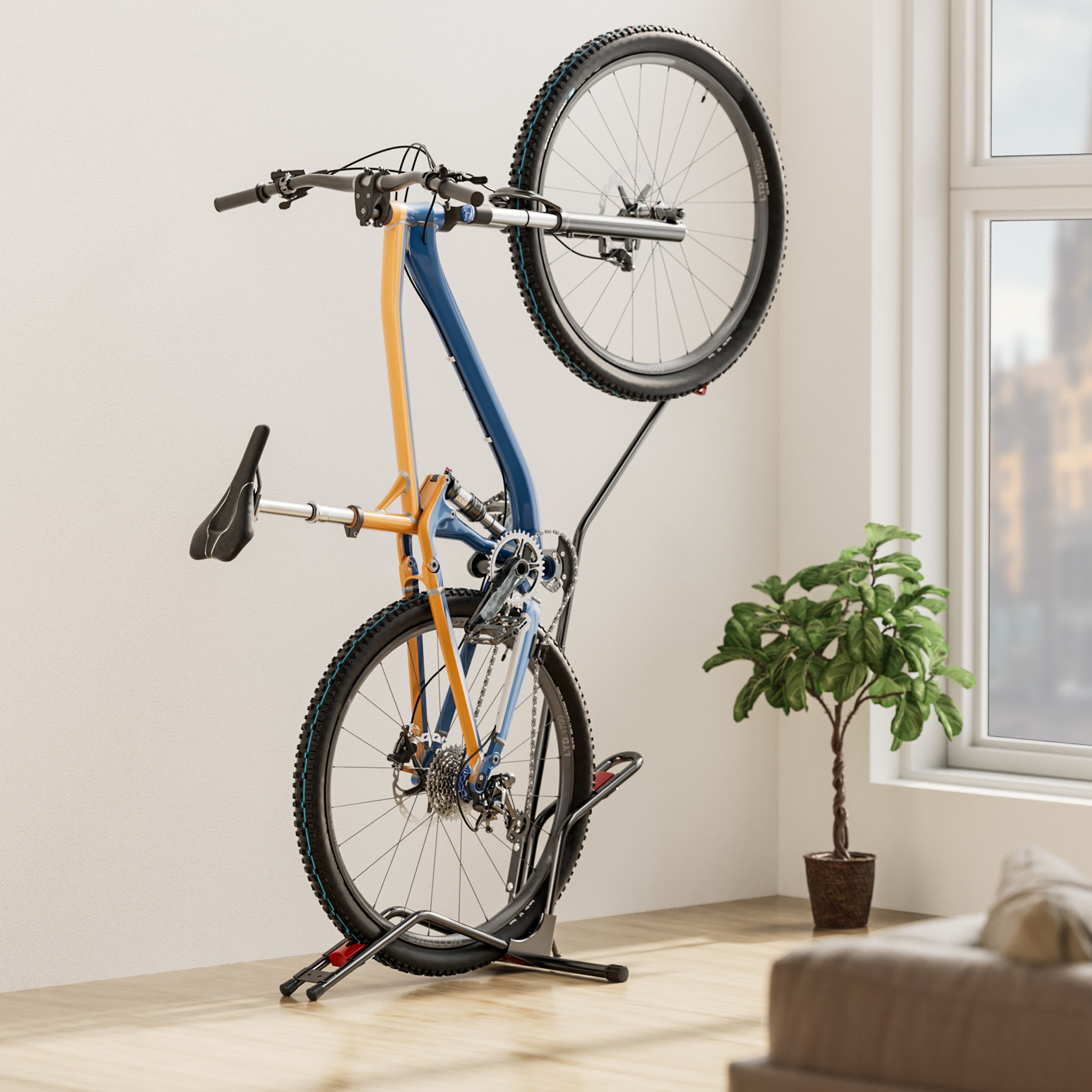 Range-Vélo Vertical de Sol Autoporteur 24-29 pouces Charge 30 kg Sans Perçage