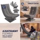 Lot te 2 Fauteuils Relax Pivotant 360° Gris Velours Côtelé Dossier Réglable 5 Positions Pliable