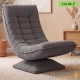 Lot te 2 Fauteuils Relax Pivotant 360° Gris Velours Côtelé Dossier Réglable 5 Positions Pliable