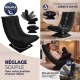 Fauteuil Relax Pivotant 360° Noir Velours Côtelé Dossier Réglable 5 Positions Pliable