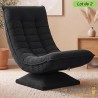 Lot de 2 Fauteuils Relax Pivotants 360° Noir Velours Côtelé Dossiers Réglables Pliables