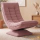 Fauteuil Relax Pivotant 360° Rose Foncé Velours Côtelé Dossier Réglable 5 Positions Pliable