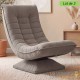 Lot de 2 Fauteuils Relax Pivotants 360° Taupe Velours Côtelé Dossiers Réglables Pliables