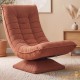 Fauteuil Relax Pivotant 360° Terracotta Velours Côtelé Dossier Réglable 5 Positions Pliable