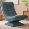 Fauteuil Relax Pivotant 360° Gris-Vert Velours Côtelé Dossier Réglable 5 Positions Pliable