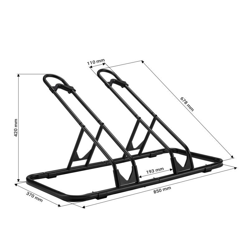 Lot de 2 Râteliers Vélos Doubles Modulaires Au Sol pour 4 Vélos 12 à 29 Pouces Acier SPCC