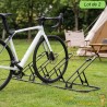 Lot de 2 Râteliers Vélos Au Sol Modulaires 4 Places pour 8 Vélos 12 à 29 Pouces Acier SPCC