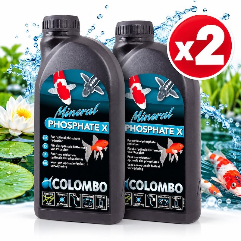 Lot de 2 Réducteurs de Phosphates 1000 ml Anti-Algues Préventif pour Bassins de Jardin