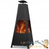 Lot de 2 Braseros de Jardin Design 102 cm Colonnes Métal Noir Chaleur & Ambiance Terrasse