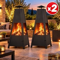 Braséro de jardin Pyramide. Idéal Terrasse. Moderne et joli