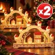 Lot de 2 : Arche de Noël, lumineuse 8 LED, decor de Noël pour table, appui de fenêtre