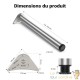 Lot de 4 Pieds de Table Réglables 710x60 mm en Acier Chromé Piètement Bureau Plan de Travail