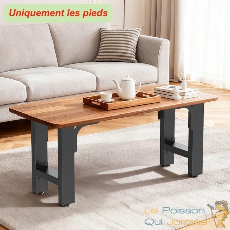 Pied de Table Basse / Chevet en Profil Carré 300x240x430 mm Acier Revêtement Poudre Noir